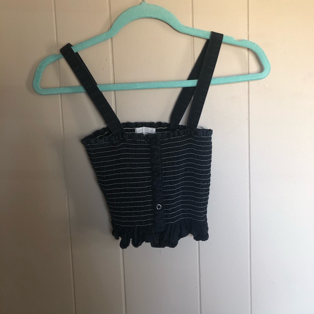 black and white ribbed tank top